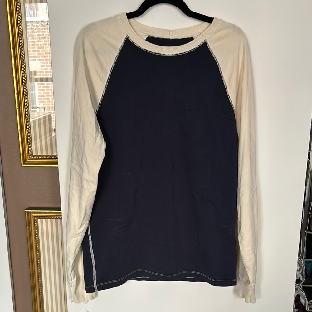 Drake ´s  Navy and Cream Long Sleeve Shirt